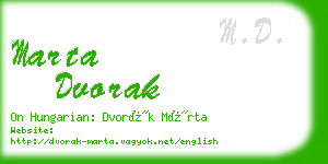 marta dvorak business card